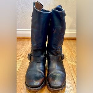 Freebird by Steven Crosby Boot in Black leather 8 engineer moto biker distressed